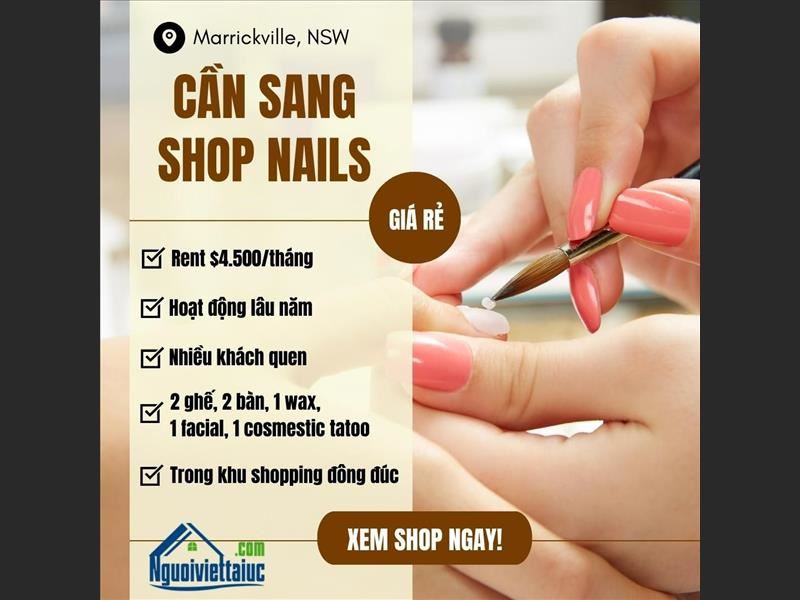 Sang lại shop nails giá rẻ, thu nhập ổn định vùng Marrickville