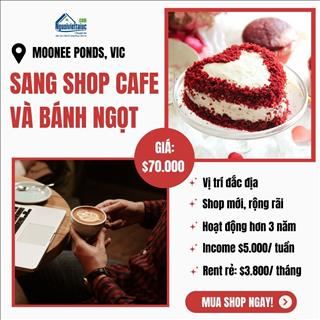 Sang shop Cà phê, bánh ngọt thu nhập ổn định ở Moonee Ponds, VIC
