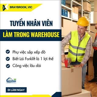 Cần nhân viên làm trong warehouse vùng Braybrook, Vic